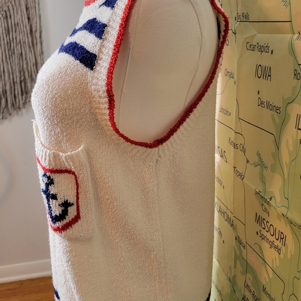 Keneth Too! Nautical Striped Sleeveless Sweater Size L - Picture 4 of 14